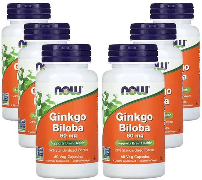 나우 푸드 은행나무 60mg 60베지캡슐, 6개, 60정 - 쿠팡