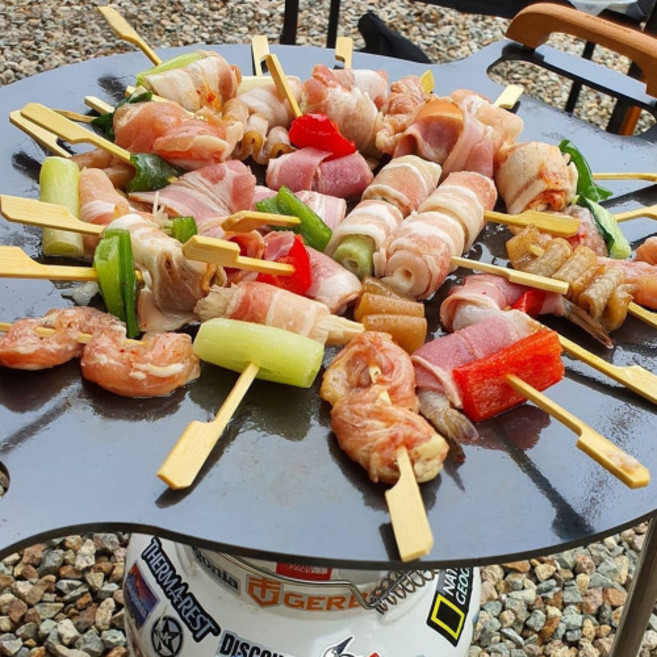 캠핑 모듬 꼬치 염통꼬치 닭꼬치 파닭꼬치 꼬치구이 세트, 400g, 1개, 15.캠핑깐부 16꼬치