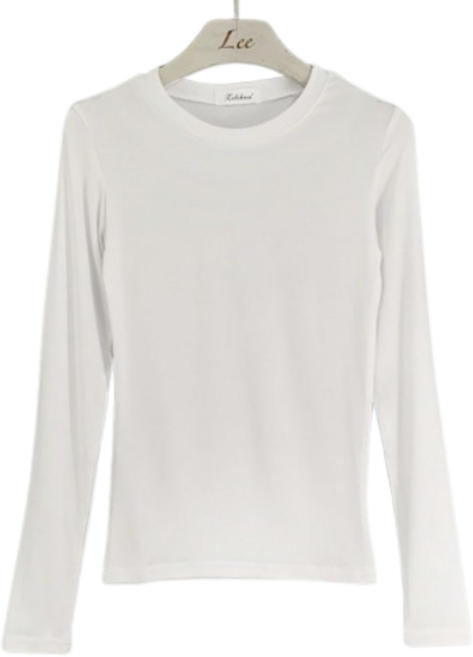 화지나무 쫀쫀한 스판 여성 긴팔 티셔츠