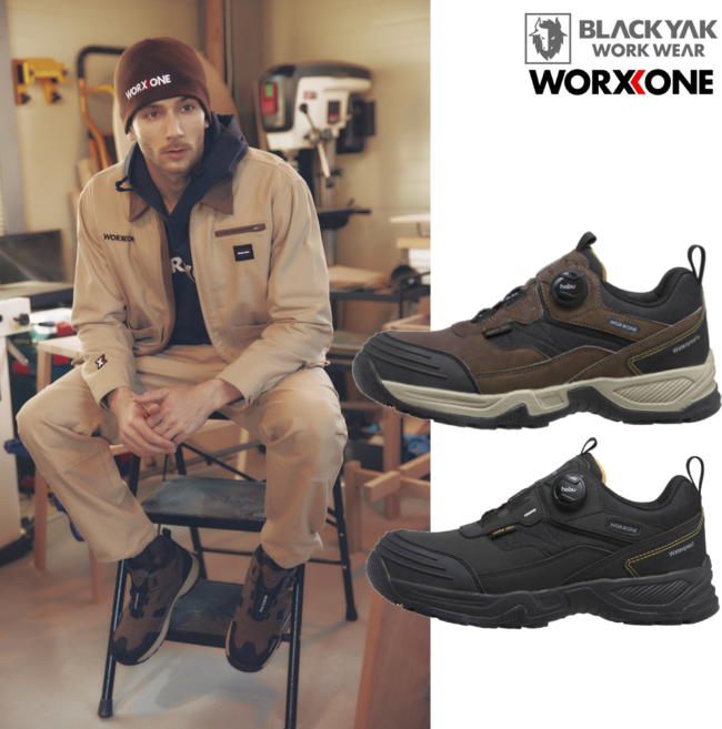 블랙야크 고급 워크웨어 웍스원 단화 4인치 다이얼 방수 논슬립 작업화 안전화 WX-1O2