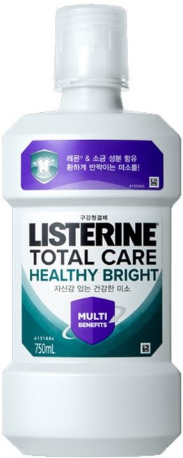 리스테린 토탈케어 헬씨 브라이트 구강청결제, 750ml, 1개