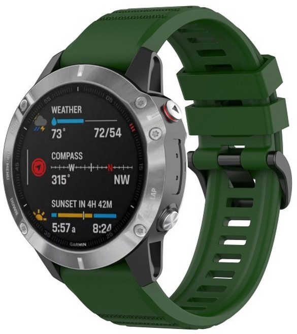 Garmin Forerunner 955 22mm 快拆矽膠錶帶, 軍綠, 1個