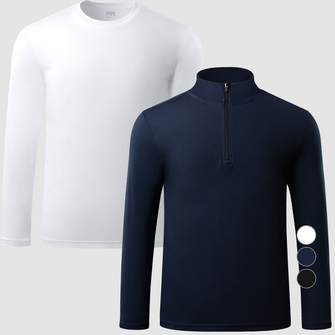 아르메데스 남성용 기능성 긴팔 쿨티셔츠+집업 긴팔티셔츠 2매
