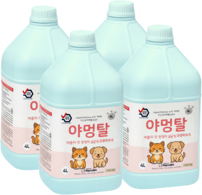 [야멍탈] 4L 야옹이 멍멍이 살균탈취제 강아지 고양이 살균탈취제 가정용 업소용 리필용 4개, 1개, 16L