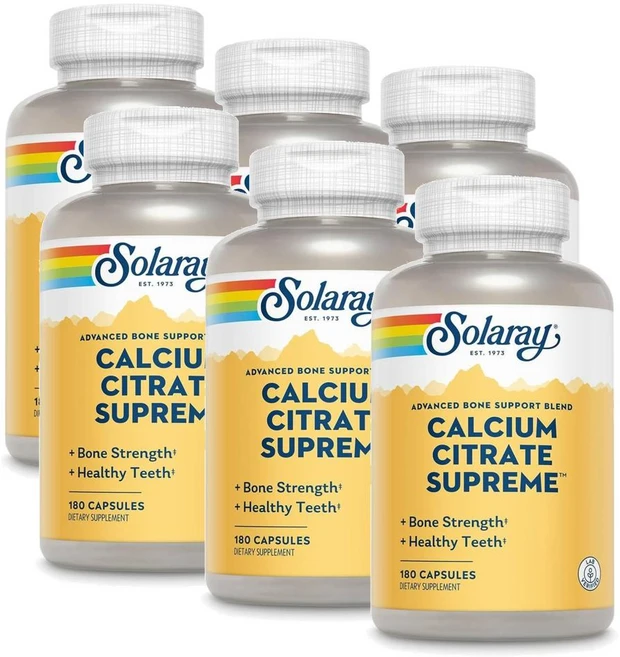 솔라레이 칼슘 시트레이트 슈프림 800mg SOLARAY Calcium Citrate Supreme, 6개, 180정 - 쿠팡