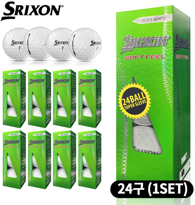 스릭슨 소프트필 벌크 골프공, 1개, 화이트, 24개입