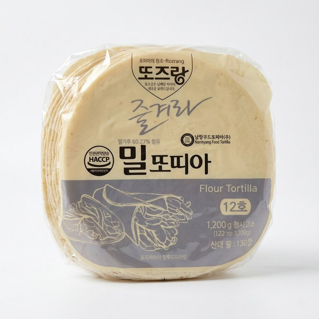남향 또띠아 밀또띠아 12인치 1.2kg 또르띠아 타코 브리또 퀘사디아 케밥