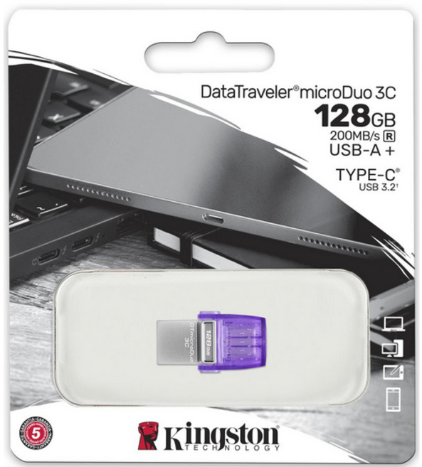 Kingston DataTraveler microDuo 3C 128GB USB 3.2 隨身碟, 1個, 64GB 現貨供應中