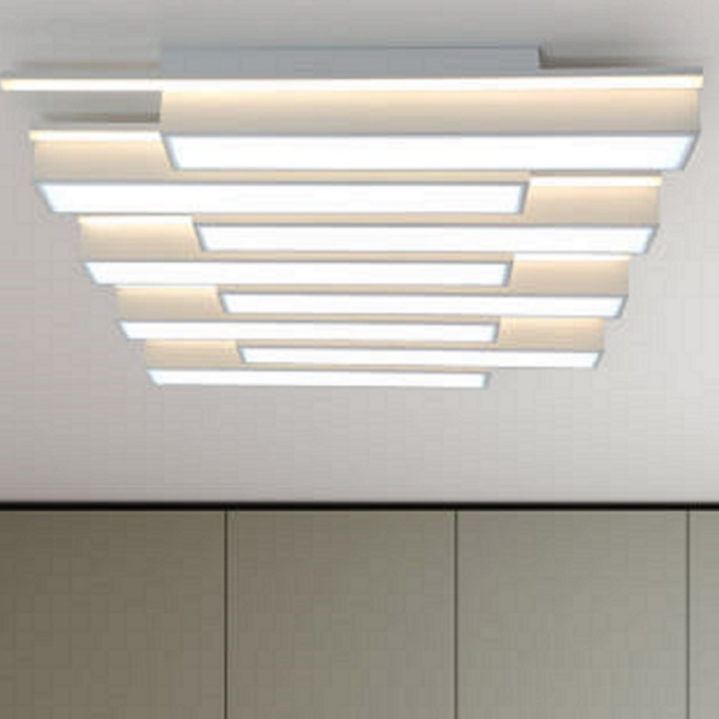 포유라이팅 피아노 화이트 8등 LED 거실 전등 150W 주광색 주백색 거실등