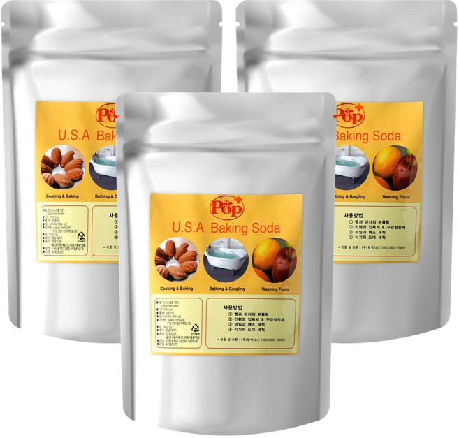 식용 베이킹 소다, 1kg, 3개