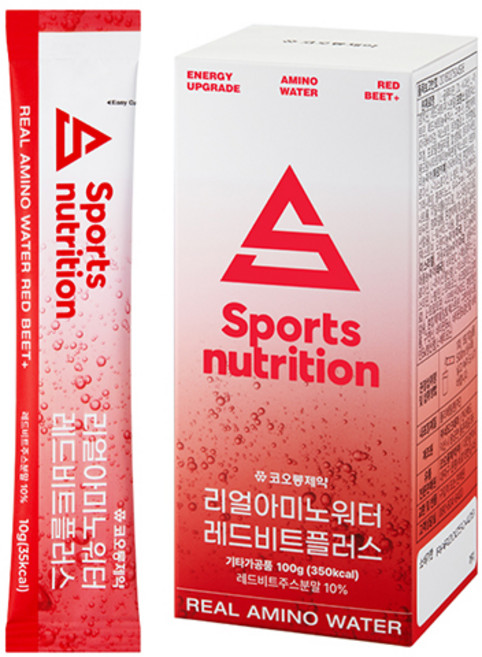 코오롱제약 리얼 아미노 워터 레드비트 플러스 10g 10포 에너지 워터 전해질음료, 100g, 1개
