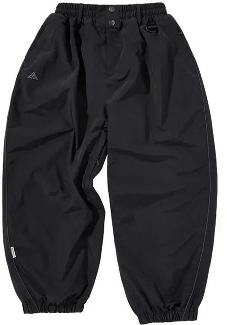 싱글 보드 스키 팬츠 캐주얼 트랙 하이웨이스트 와이드 방수 내마모성 전문 더블, 선택01M, 1개, 색상: 3. 검정색 / 크기: B. M