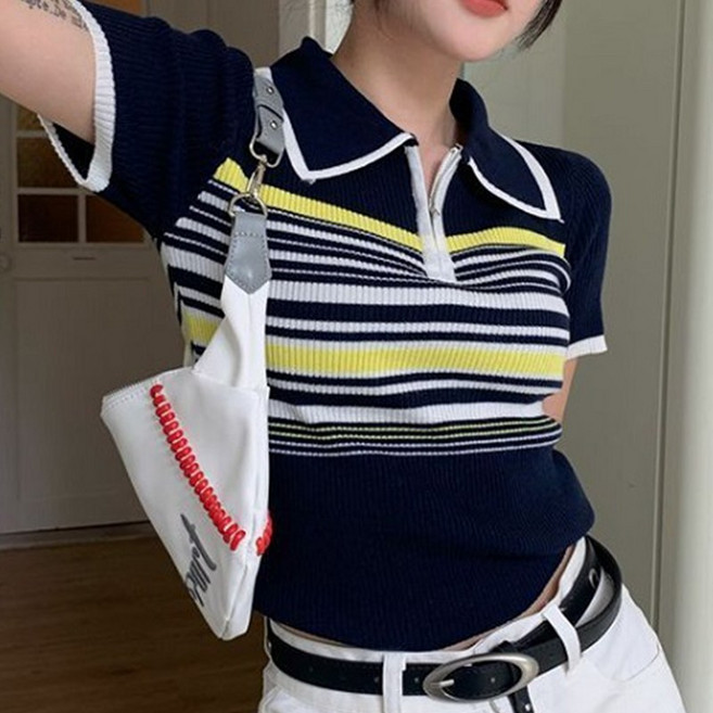 아이엠몽 여성용 코보 반팔 니트 티셔츠