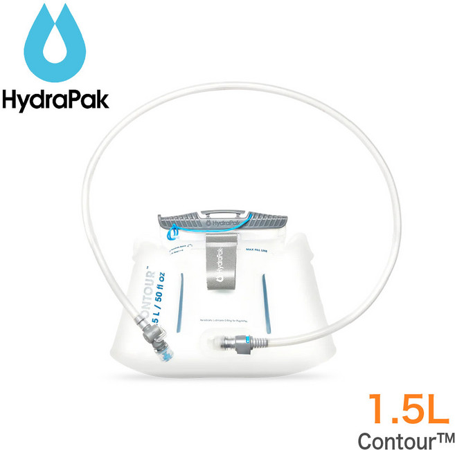 HydraPak CONTOUR LUMBAR 1.5L 3D立體腰包吸管水袋, 透明
