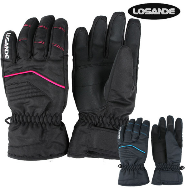 SH8400 여성용 주니어용 스키 보드 방한 장갑, SH8400-BLACK/RUBINE, 1개