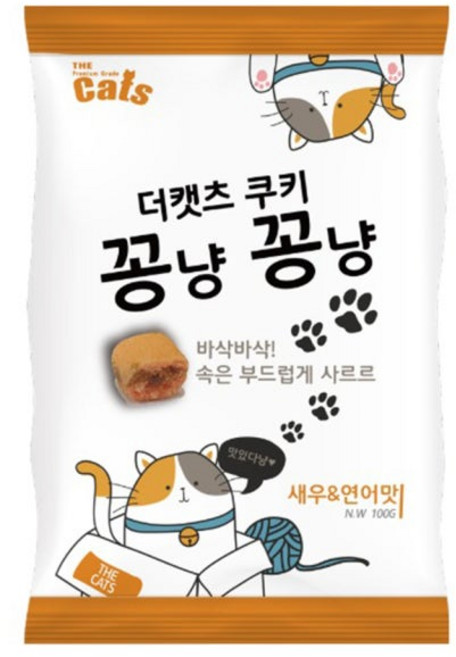 더캣츠 쿠키샌드 꽁냥꽁냥 고양이간식, 혼합맛(새우/연어맛), 100g, 10개