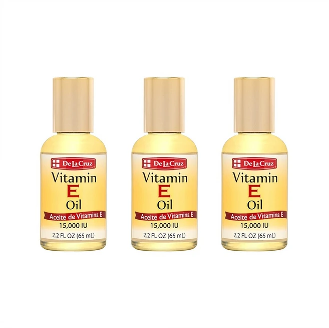 De La Cruz Vitamin E Oil 데 라 크루즈 비타민E 15000IU 오일 2.2oz(65ml) 3팩, 1개, 1ml - 쿠팡