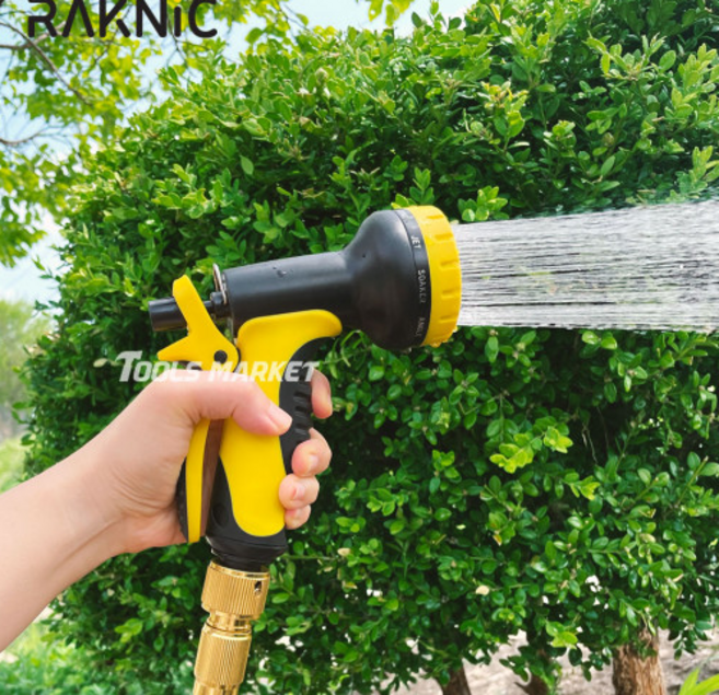 라크닉 늘어나는 물호스 세트 매직쭉쭉호스 5M 10가지 기능 세차 농사 베란다 청소 분사기