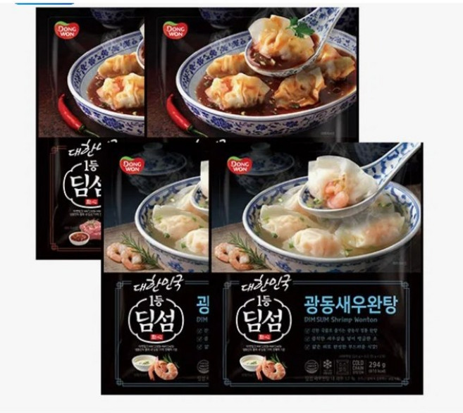 동원 딤섬 광동새우완탕 294g + 사천우육완탕 336g 4개씩
