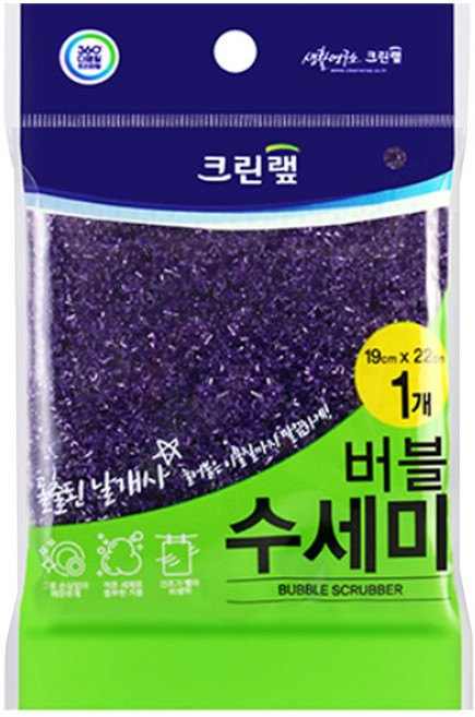 크린랩 수세미 버블 스펀지 다목적 향균, 1개, 1개입