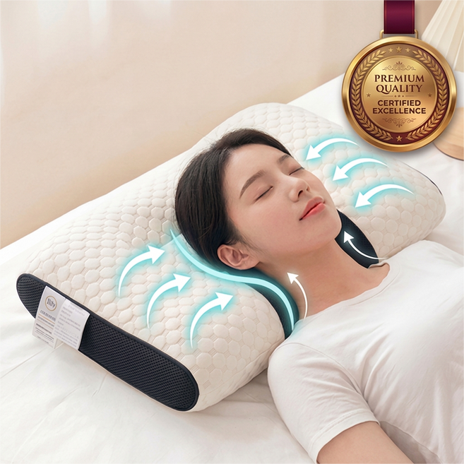 깃털808 목편한 잠 잘오는 사계절 경추 수면 베개, 1개, white