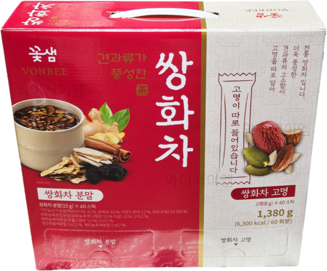 꽃샘 본비 VONBEE 견과류가 풍성한 쌍화차 60개입 코스트코, 1세트