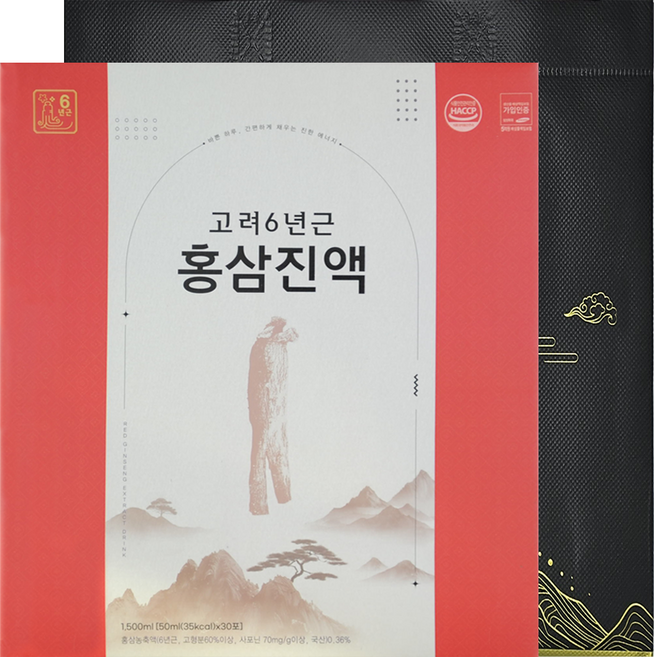 대한홍삼 고려6년근 홍삼진액 선물세트 + 쇼핑백, 1개, 1.5L