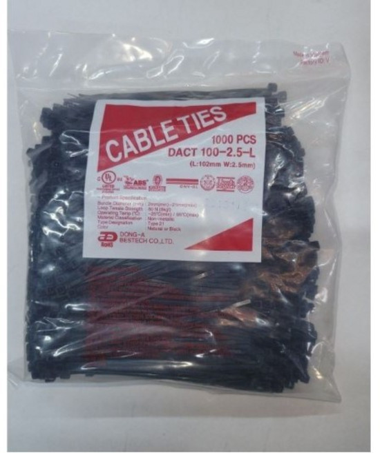 국산 동아베스텍 케이블타이 100mm 흑색 1000개입 전선정리, 1개
