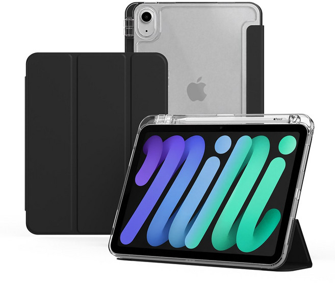 아이드 아이패드 클리어아머 애플펜슬 수납 케이스, 블랙, 1개