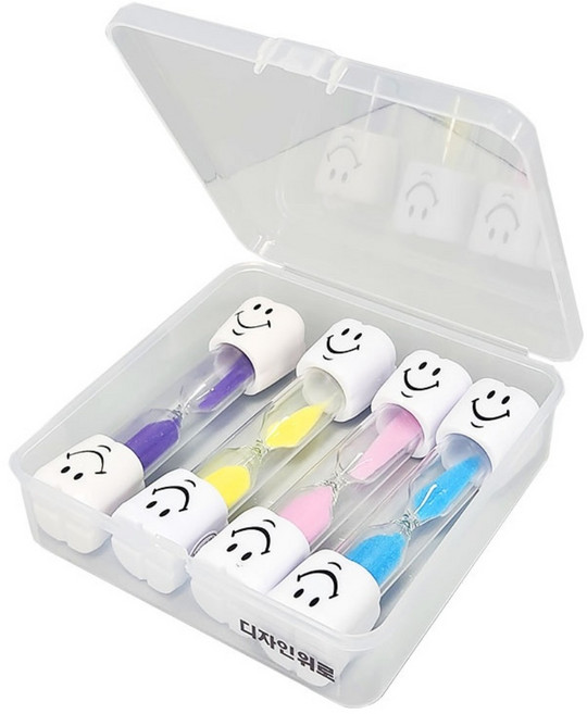 디자인위로 3분 양치타이머 모래시계 4개, 색상랜덤