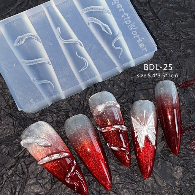 네일 템플릿 TSZS 1pc 드래곤 옥 버클 3D 케이크 금형 아트 장식 실리콘 스탬프 팬 연꽃, 1개