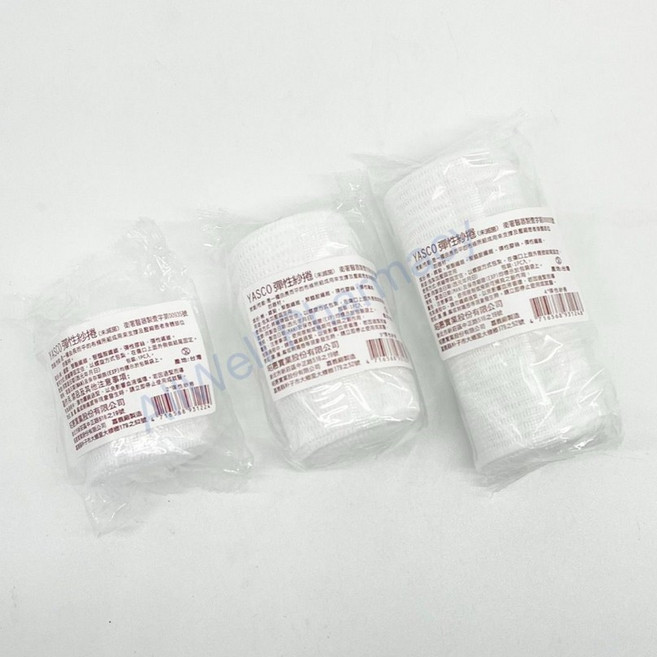 YASCO彈性紗捲 紗卷繃帶 舒適透氣 適用於傷口護理及運動防護, 4吋, 1個