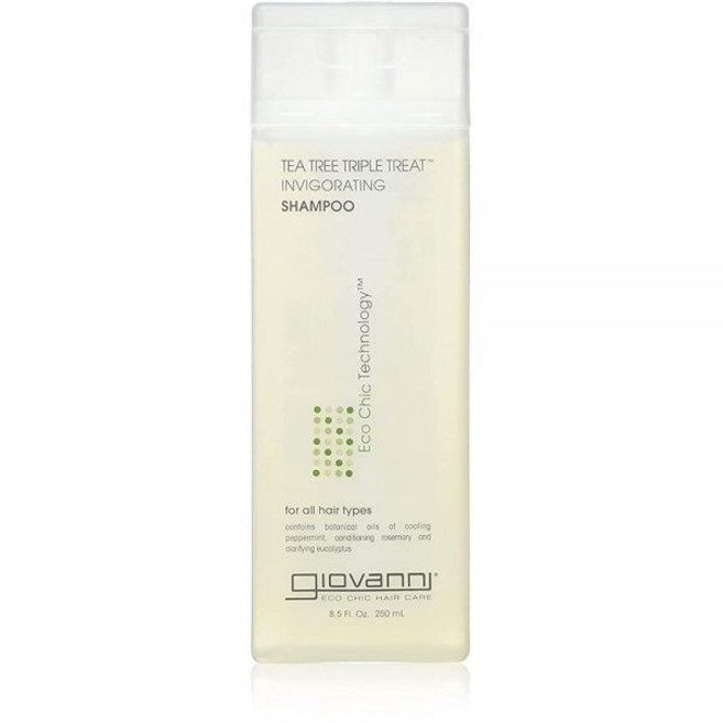 GIOVANNI Tea Tree 트리플 트릿 상쾌한 샴푸 - 쿨링 페퍼민트 유칼립투스 및 로즈마리 모발과 두피를 강화하고 활력을 주는 데 도움이 됩니다. 살롱 품질 파라벤