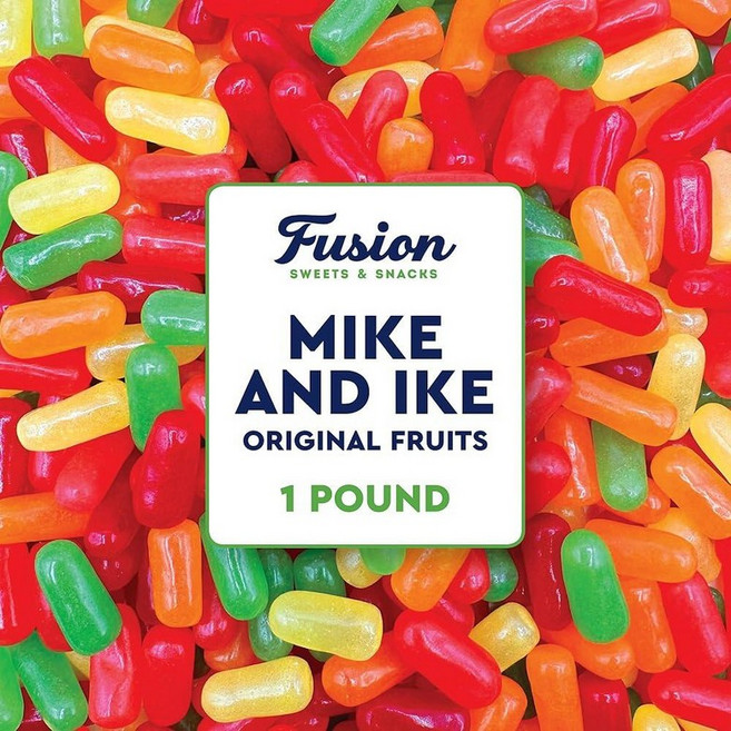 Mike and Ike 캔디 벌크 453.6g(1파운드) 백 (453.6g(16온스) 오리지널 과일 맛 품종 자동 판매기 츄이 마이크와 아이크스 무지방 영화관, Mike and Ike 캔디 벌크 453.6g1파운드