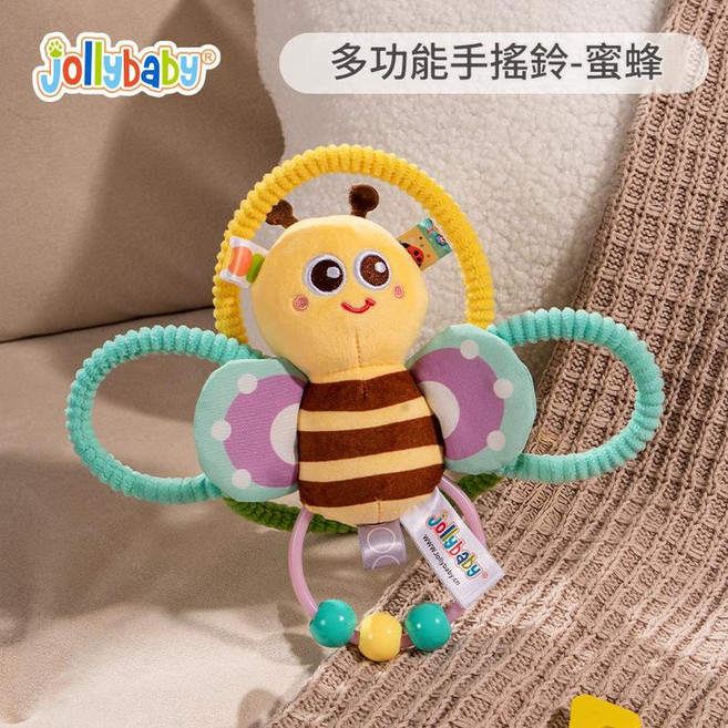 Jollybaby 嬰兒手抓球響鈴玩具 蜜蜂造型, 蜜蜂, 1個