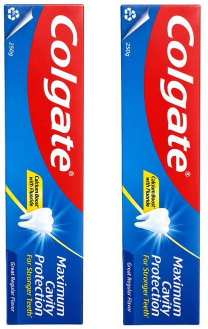 콜게이트 플루오라이드 치약 그레이트 레귤러 플레버, 250g, 2개