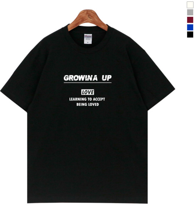 티데일리 남녀공용 그로위나 17수 반팔 라운드 티셔츠 (M~3XL) 반소매