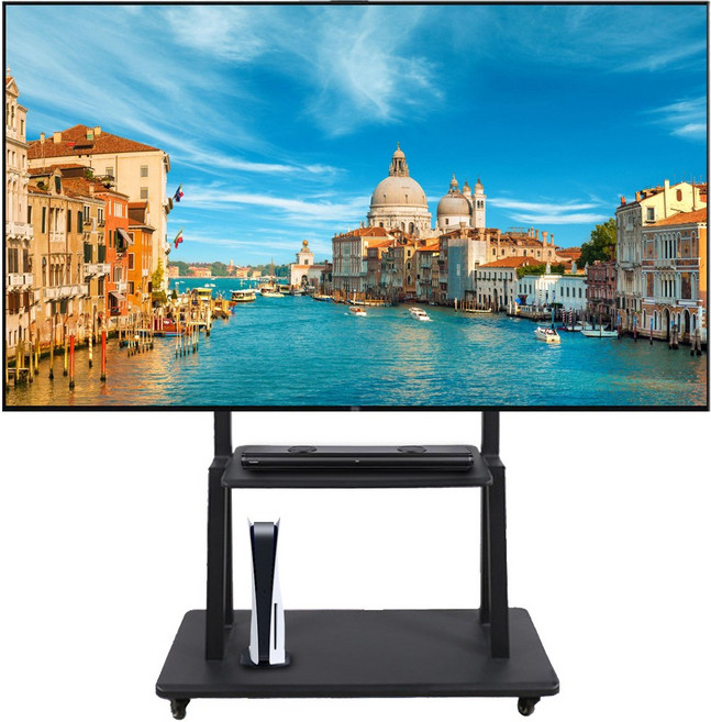 85인치 이동식 TV 스탠드 스마트티비 거치대 이동형 바퀴 대형 98인치 75인치 전자칠판 LG 삼성 호환 다리, 1개