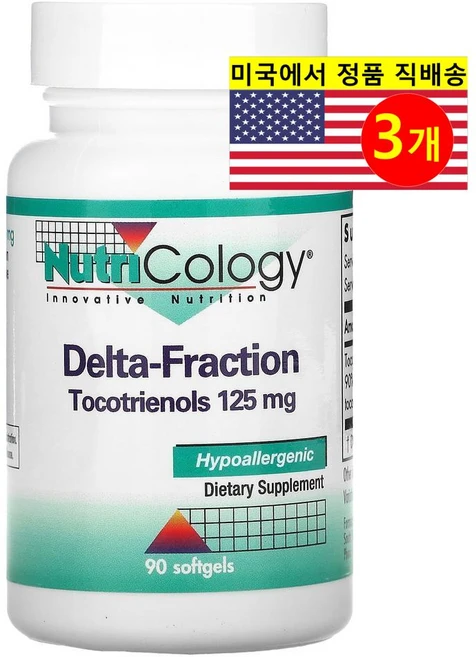 NutriCology 델타 프렉션 Delta Fraction 토코트리에놀 125mg 90정 3개 - 쿠팡