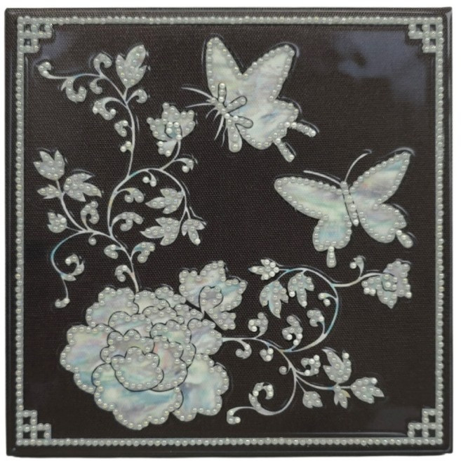 자개 보석십자수 민화 모란도, 1개