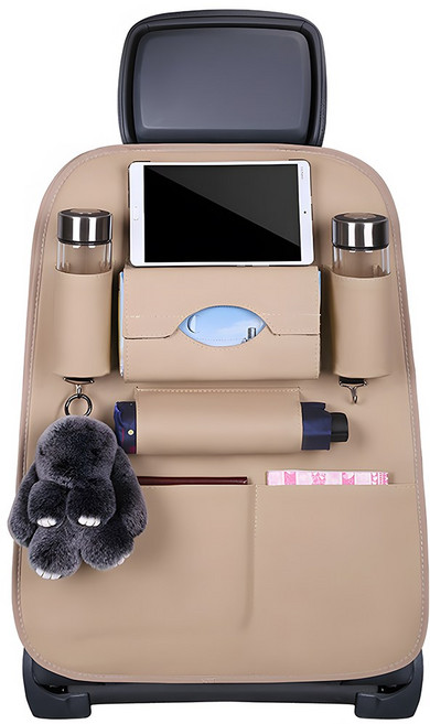 차량용 스탠다드 레더 킥매트 킥패드 커버, 베이지, 1개