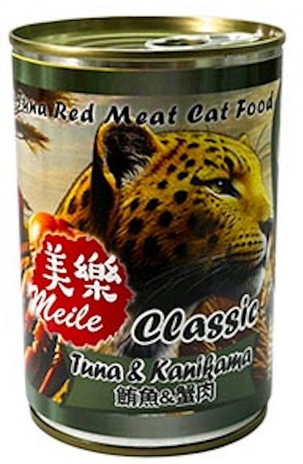 Meile 經典鮪魚紅肉罐 鮪魚&蟹肉, 400g, 1個, 鮪魚、水、蟹肉棒、植物膠、瓜爾豆膠