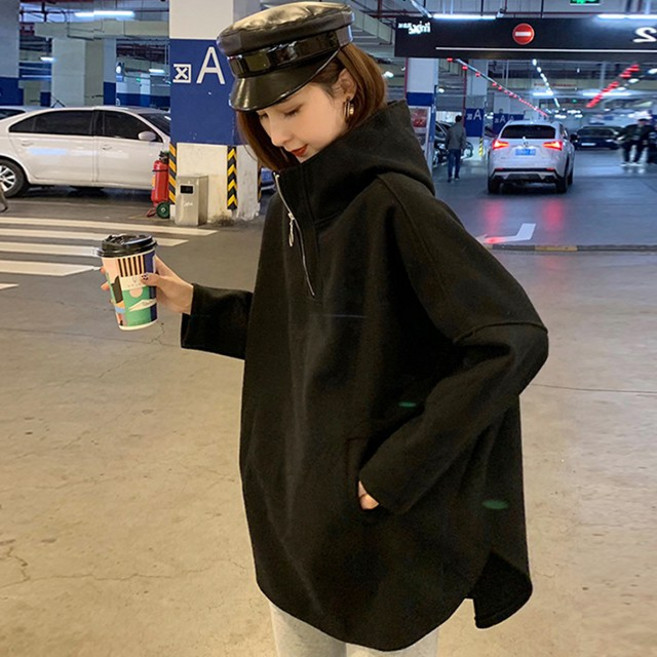 지퍼 롱후드 티셔츠 일리지퍼HD