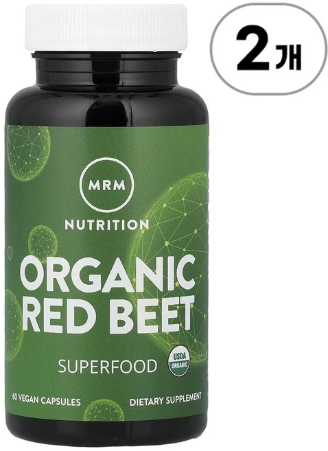 MRM 뉴트리션 오가닉 레드 비트 MRM Nutrition Organic Red Beet 60정, 2개 - 쿠팡