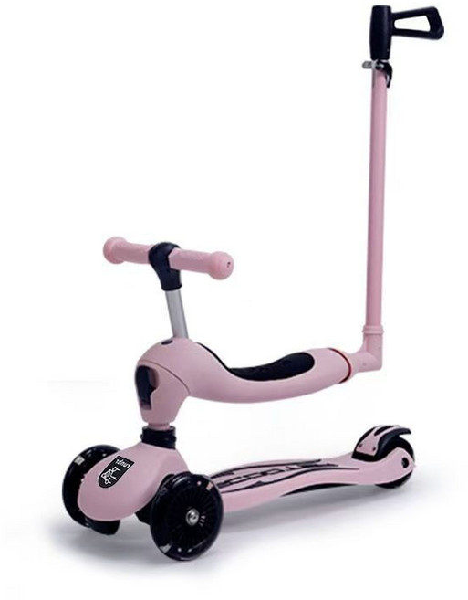 scoot&ride 兒童滑步滑板車, 新款現貨貝母粉 坐騎+推桿, 1個