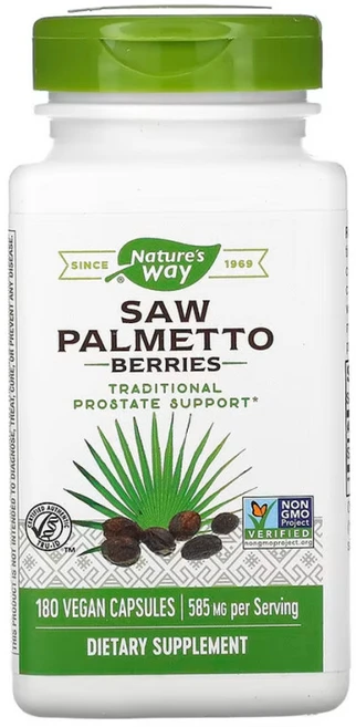 네이쳐스웨이 쏘팔메토 베리 Saw Palmetto Berries 585 mg 180 비건 캡슐, 1개, 180정 - 쿠팡