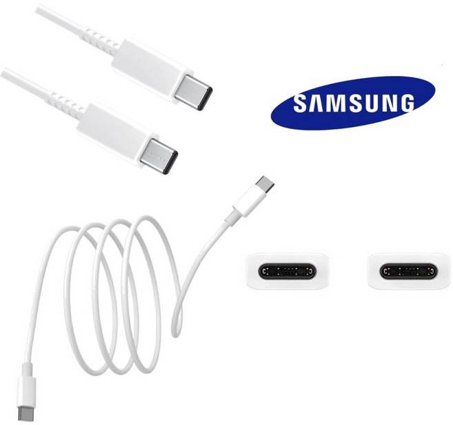 [아하]삼성 정품 PD 최대100W CtoC 45W 초고속충전 데이터통신케이블 스마트폰 갤럭시 태블릿 노트북 1미터 1.8미터, 1개, 화이트, 1.8m