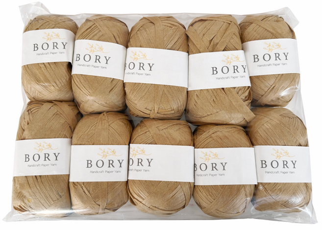 보리실 종이 뜨개실 여름모자만들기, 연갈색, 10개