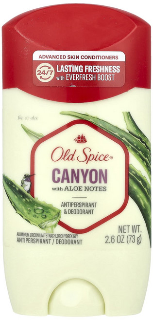 Old Spice Canyon 땀 억제제 및 데오드란트 알로에 73g(2.6oz), OldSpiceCanyon땀억제제및데오드란트알로에73g, 73g, 1개