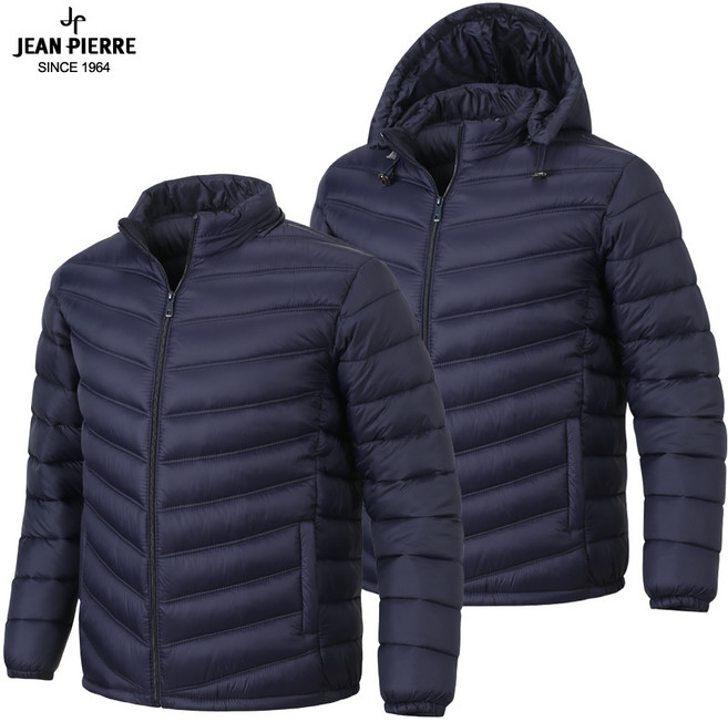 겨울 쟌피엘 백화점용 남성 경량 후드 패딩점퍼 아웃도어 남자 캐주얼 패딩 자켓 점퍼